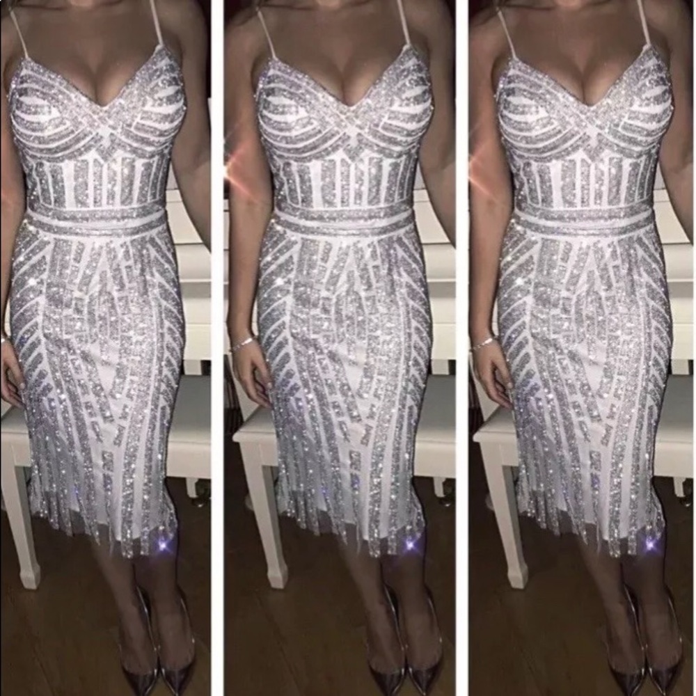 NEW White Crystal Bridal/Engagement Cocktail Dress